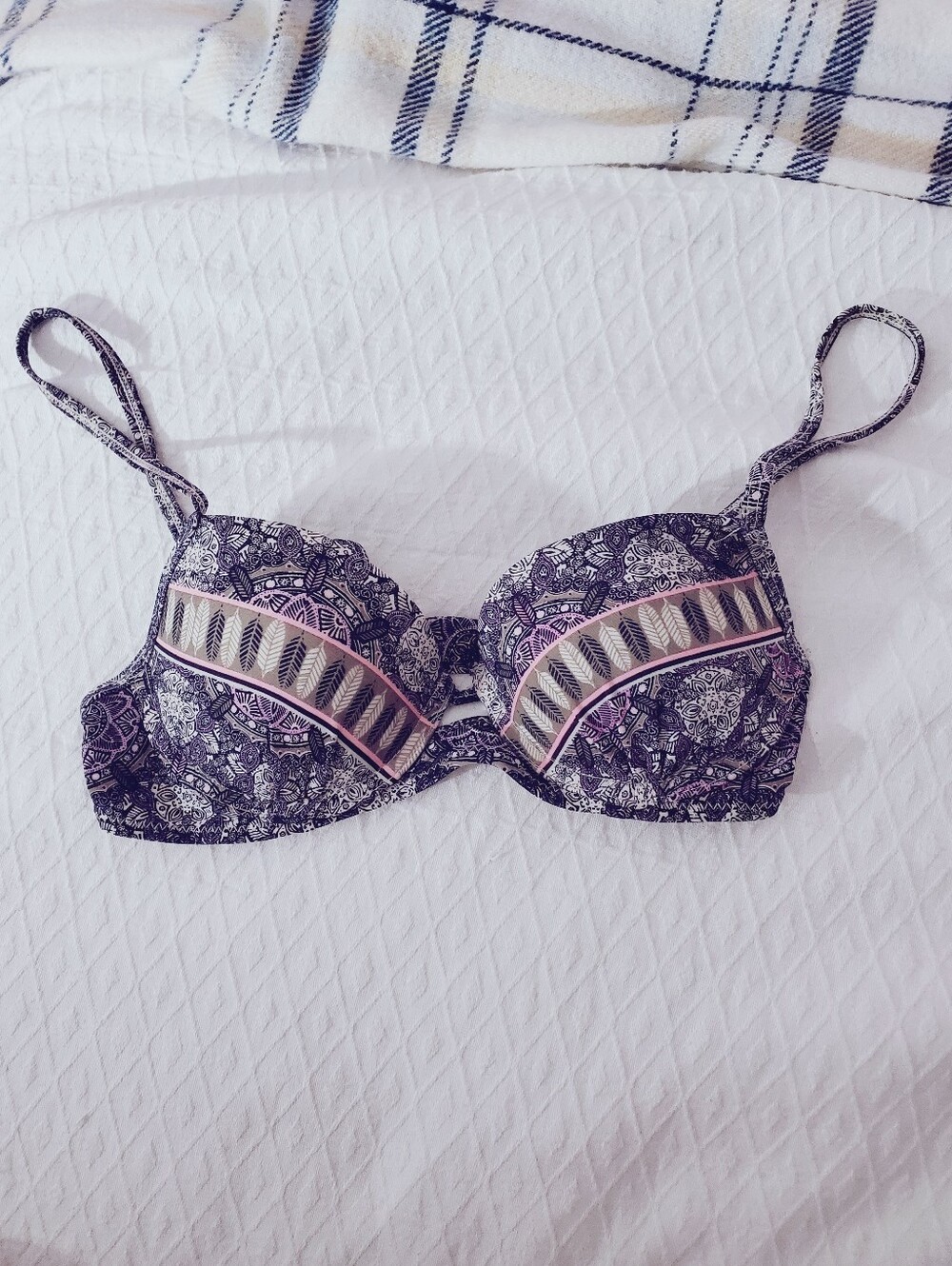Paisley Padded Wired Balconette Bikini Top